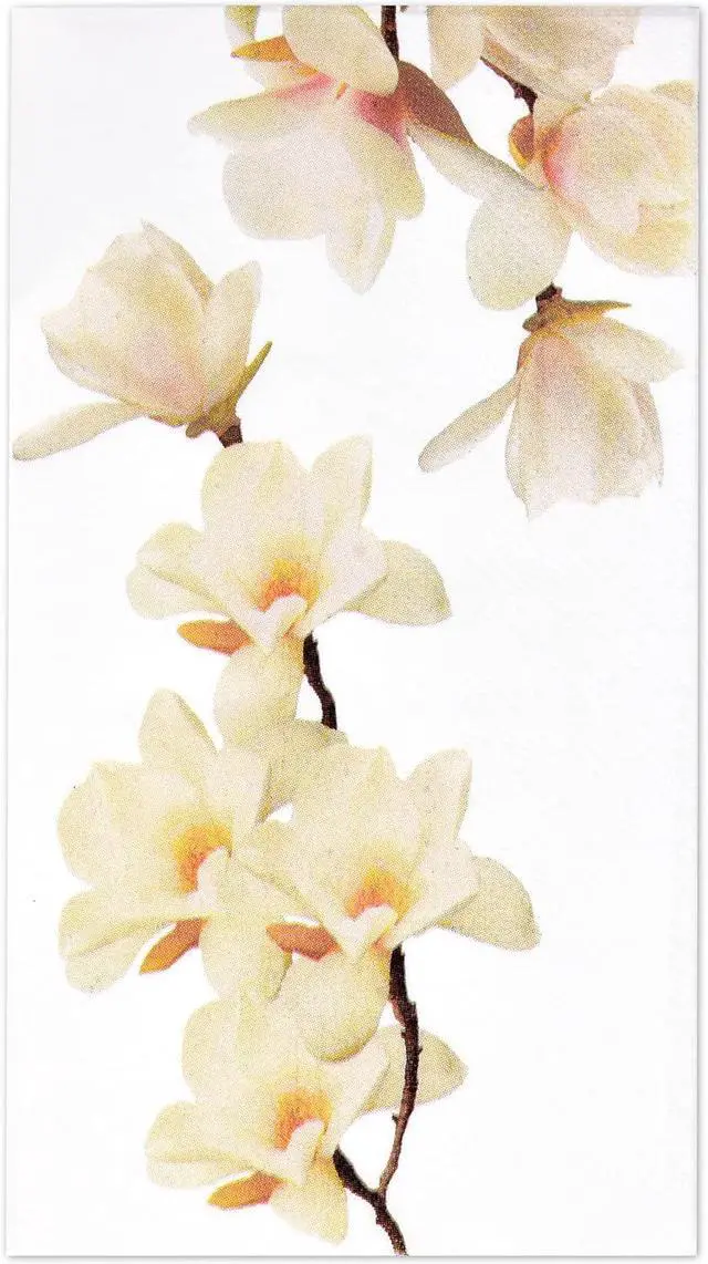 Main image of White Orchid Floral Guest Napkins 100 Count Disposable Paper Hand Towels for Bathroom Party Wedding Spring Dinner Buffet Decor