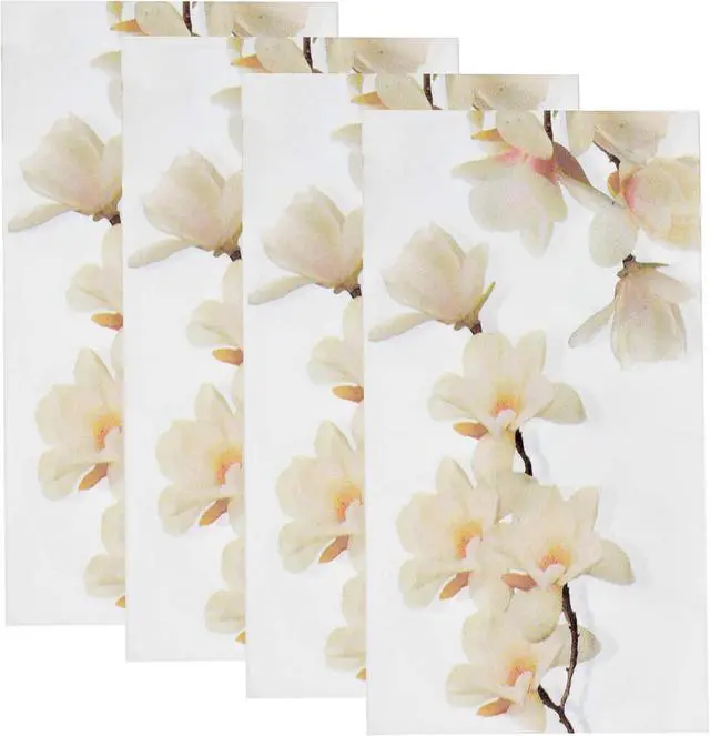 Alt view image 7 of 7 - White Orchid Floral Guest Napkins 100 Count Disposable Paper Hand Towels for Bathroom Party Wedding Spring Dinner Buffet Decor