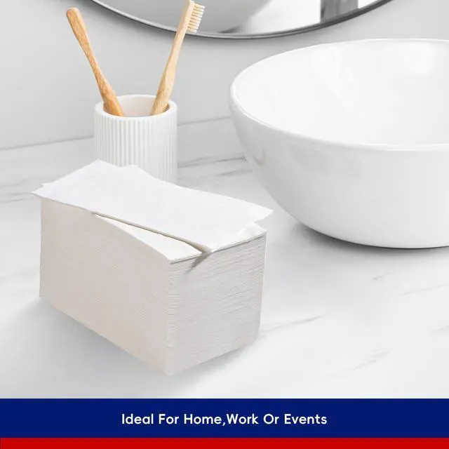 Alt view image 4 of 7 - 100 Pack Paper Napkins Guest Towels Disposable Premium Quality 3-ply Dinner Napkins Soft, Absorbent Paper Hand Towels for Party, Kitchen, Dinners or Events (White)