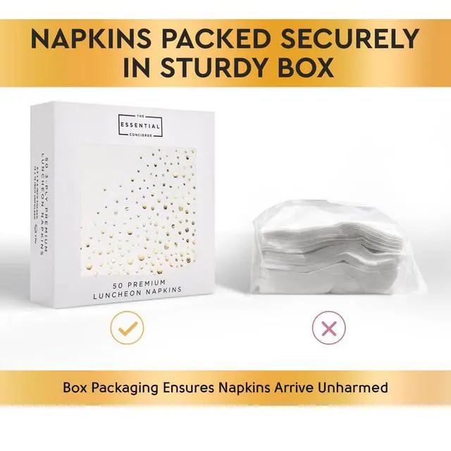 Alt view image 2 of 7 - Stylish White and Gold Star Napkins - 50 Disposable Dinner Napkins, 6.5 x 6.5 Inch, Paper, Decorative for Parties