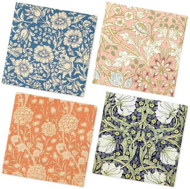 Main image of 50Pcs William Morris Floral Paper Napkin Disposable Luncheon Napkins Vintage Flower Dinner Dessert Napkins for Birthday Wedding Party Supplies Table Decor