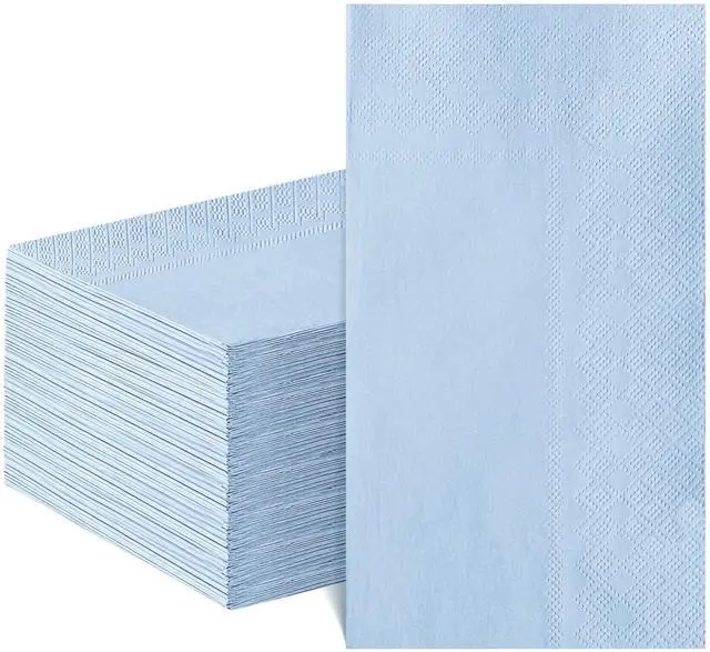 Main image of 60 Pcs Light Blue Napkins, Disposable Blue Dinner Napkins Decorative Paper Hand Towels for Bathroom Paper Napkin for Wedding, Baby Shower, Bathroom, Kitchen