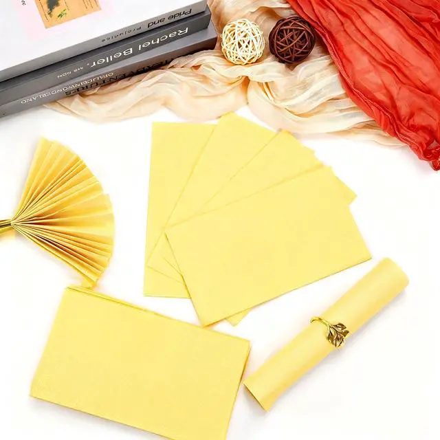 Alt view image 4 of 7 - 50 Pieces Yellow Dinner Napkins 3-ply Guest Bathroom Napkins Disposable Hand Towels for Bathroom Wedding Birthday Party Yellow Paper Dinner Napkin