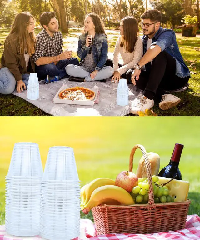 Alt view image 6 of 7 - 100 Pack 9 oz Clear Plastic Cups, 9oz Clear Disposable Cups Wine Glasses, Recyclable Small Punch Cups for Cocktail, Juice, Water, Plastic Wine Cup for Parties, Events, Sampling & Everyday Use