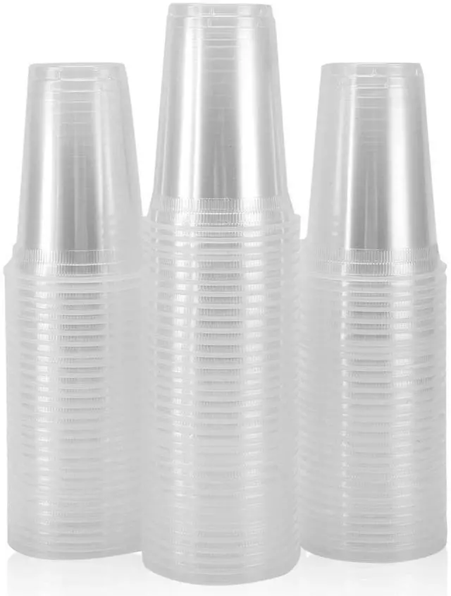 Main image of Plastic Cups, 100 Pack 12 Oz Clear Plastic Cups Disposable 12 Oz for Home Office Outdoors Picnic, Suitable for Anniversary Party