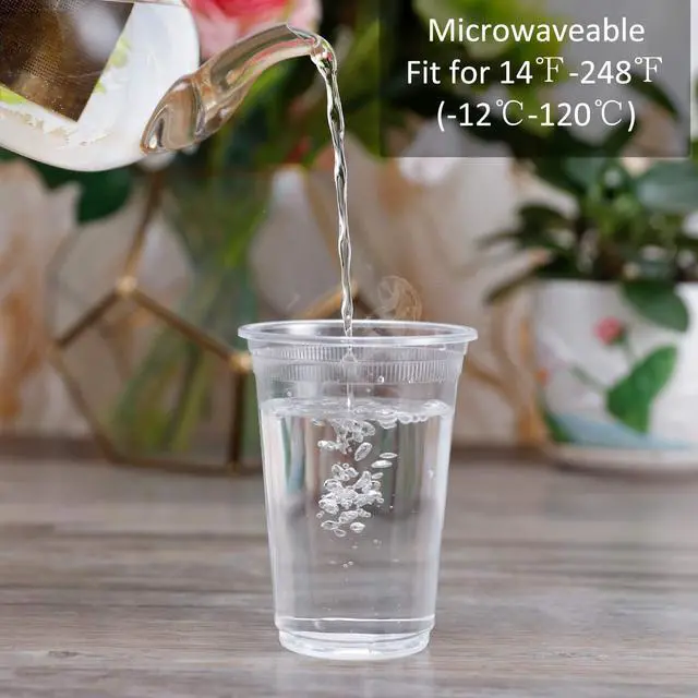 Alt view image 4 of 7 - Plastic Cups, 100 Pack 12 Oz Clear Plastic Cups Disposable 12 Oz for Home Office Outdoors Picnic, Suitable for Anniversary Party