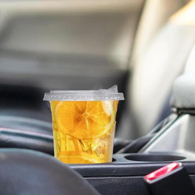 Alt view image 7 of 7 - 20 oz Clear Plastic Cups with Strawless Sip Lid,25 Sets Disposable Iced Coffee Cups with Lids,Disposable Clear Plastic Cups with Lids for Iced Coffee,Smoothie,Cold Drinks for Party