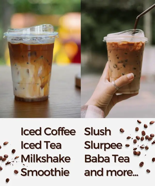 Alt view image 5 of 7 - 16 oz Clear Plastic Cups with Strawless-Sip-Lids, 25 Sets Disposable Cup Plastic Iced Coffee Cups, To Go Cup with Sip Through Lids for Smoothie, Milkshake, Cold Drinks for Party, Wedding, Event