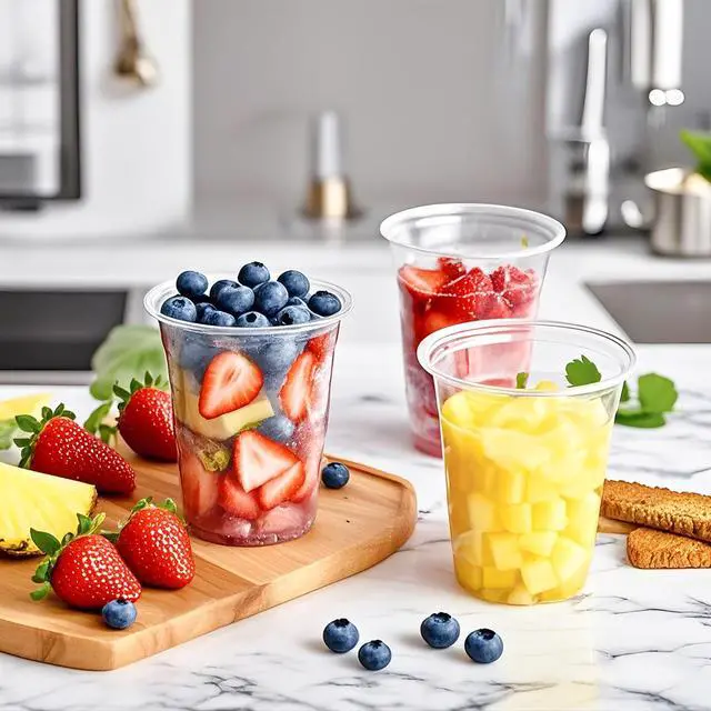 Alt view image 7 of 7 - 50 Pack Extra Thick Plastic Cups 9oz Disposable Clear Cups Bulk, Smooth Plastic Disposable Cold Cups for Party Birthday Event Bar Cup, Clear Drink Cup for Juice, Ice Cream, Wine, Cocktail