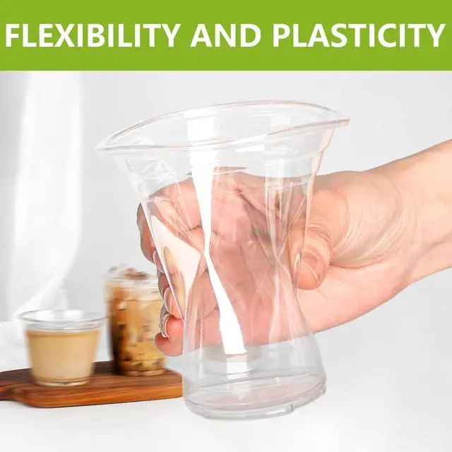 Alt view image 4 of 7 - 50 Pack Extra Thick Plastic Cups 9oz Disposable Clear Cups Bulk, Smooth Plastic Disposable Cold Cups for Party Birthday Event Bar Cup, Clear Drink Cup for Juice, Ice Cream, Wine, Cocktail
