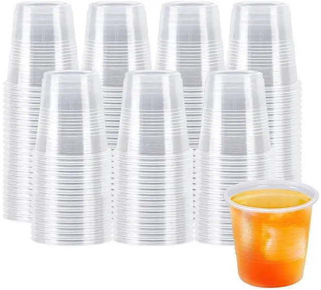 Main image of 100 Pack 3 oz Plastic Cups, Clear Disposable Plastic Cups Bulk, Small Mouthwash Cup, Cold Drinking Cup for Travel, Bathroom, Travel, Picnic
