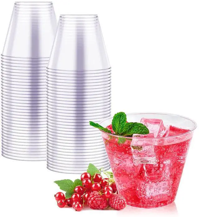 Main image of 9 oz Clear Disposable Plastic Cups, 50 Pack Disposable Cups for Wedding,Thanksgiving, Christmas Party