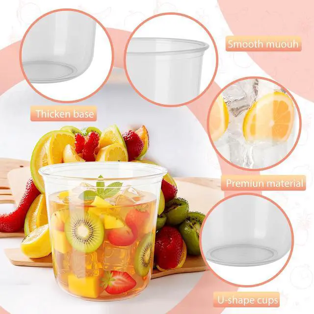 Alt view image 3 of 6 - Disposable Stemless Clear Plastic Cups 12OZ NATURAL Arc Plant Based wine glasses For Parties Weddings Birthdays Cocktail BPA Free Recyclable Clear Cold Cups (Set of 50)