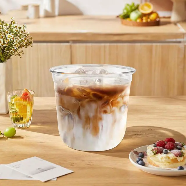 Alt view image 5 of 6 - Disposable Stemless Clear Plastic Cups 12OZ NATURAL Arc Plant Based wine glasses For Parties Weddings Birthdays Cocktail BPA Free Recyclable Clear Cold Cups (Set of 50)