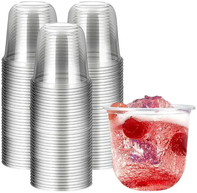 Main image of Disposable Stemless Clear Plastic Cups 12OZ NATURAL Arc Plant Based wine glasses For Parties Weddings Birthdays Cocktail BPA Free Recyclable Clear Cold Cups (Set of 50)