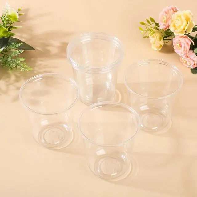 Alt view image 5 of 5 - 50Pcs Clear Plastic Cups Dome Transparent Disposable Party Cup 12oz Cold Coffee Beverage Snacks Wine Glasses for Halloween Graduation Birthday Xmas Party Holiday Gatherings (Clear, 12oz)