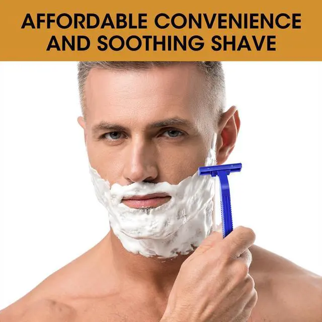 Alt view image 5 of 5 - 50 Pcs Disposable Razors With Lubricating Strip, 2 Blade Razors with Clear Safety Cap, Disposable Razors Bulk for Men Women, Multipurpose Portable Shave Razor for Bathing Hotel Travel, Blue