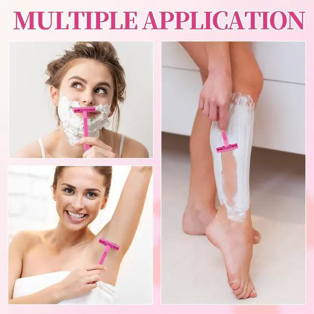 Alt view image 5 of 7 - 30 Count Women's Disposable Razors, Twin Blade Shaving Razor Pink Stainless Steel Women's Disposable Razors for Men Women Camping Traveling Home