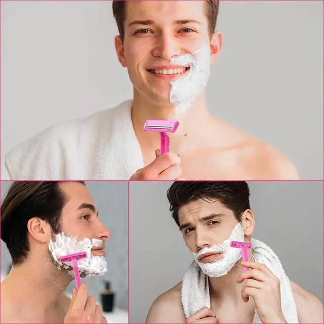 Alt view image 7 of 7 - 30 Count Women's Disposable Razors, Twin Blade Shaving Razor Pink Stainless Steel Women's Disposable Razors for Men Women Camping Traveling Home