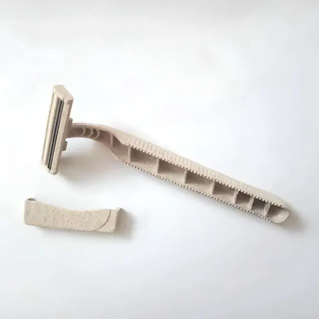 Alt view image 4 of 7 - Biodegradable Disposable Razors Bulk 50 Pack Eco-Friendly Wheat Straw Twin Blade Shavers for Men & Women Non-Toxic, Plastic-Free Packaging, Travel & Hotel Ready