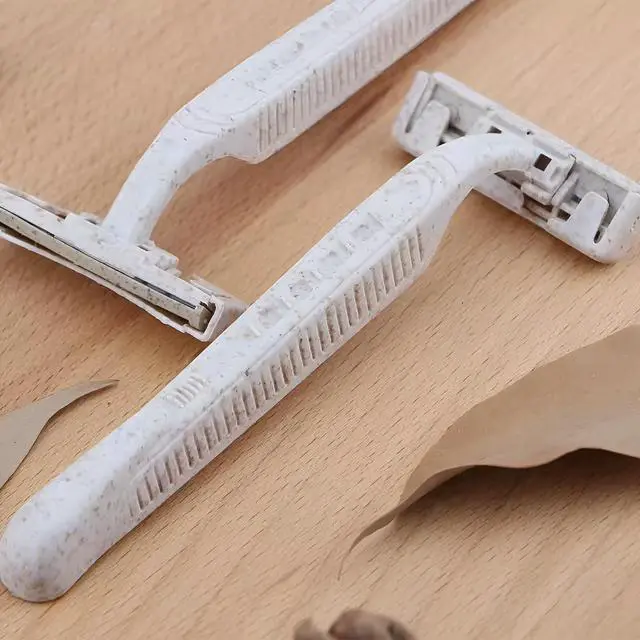 Alt view image 7 of 7 - Biodegradable Disposable Razors Bulk 50 Pack Eco-Friendly Wheat Straw Twin Blade Shavers for Men & Women Non-Toxic, Plastic-Free Packaging, Travel & Hotel Ready
