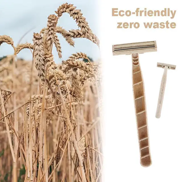 Alt view image 5 of 7 - Biodegradable Disposable Razors Bulk 50 Pack Eco-Friendly Wheat Straw Twin Blade Shavers for Men & Women Non-Toxic, Plastic-Free Packaging, Travel & Hotel Ready