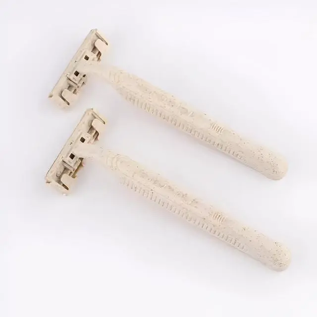 Alt view image 6 of 7 - Biodegradable Disposable Razors Bulk 50 Pack Eco-Friendly Wheat Straw Twin Blade Shavers for Men & Women Non-Toxic, Plastic-Free Packaging, Travel & Hotel Ready