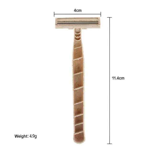 Alt view image 2 of 7 - Biodegradable Disposable Razors Bulk 50 Pack Eco-Friendly Wheat Straw Twin Blade Shavers for Men & Women Non-Toxic, Plastic-Free Packaging, Travel & Hotel Ready
