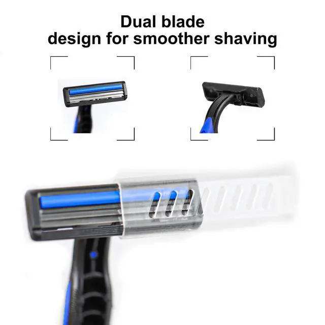 Alt view image 2 of 7 - Shaving Razor Set, Disposable Individually Wrapped Manual Twin Blade Razors in Bulk Smooth Shaving Razors with Mini Shaving Cream Toiletries for Hotel Charity Camping Travel Homeless 1oz (Pack of 10)