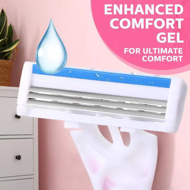 Alt view image 3 of 6 - 12 Count Women's Disposable Razors Blades Bulk 3 Blade Razors for Women Disposable Head Razor Sensitive Skin Razor Comfortable Shave for Bathing Hotel Travel