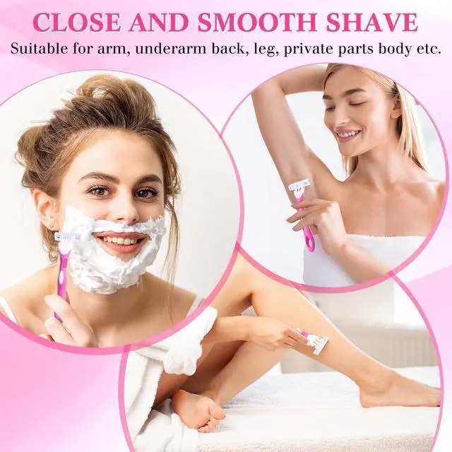 Alt view image 5 of 6 - 12 Count Women's Disposable Razors Blades Bulk 3 Blade Razors for Women Disposable Head Razor Sensitive Skin Razor Comfortable Shave for Bathing Hotel Travel