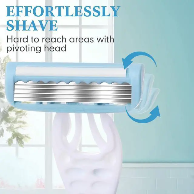 Alt view image 3 of 7 - 10 Pcs Women Disposable Razors Bulk 5 Blade for Sensitive Skin Individually Packaged Shaving Razors for Hotel Spa Travel Daily