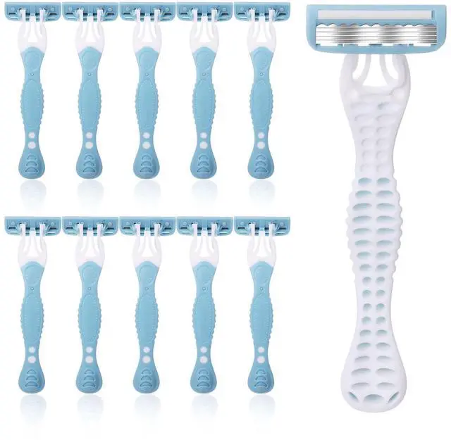 Main image of 10 Pcs Women Disposable Razors Bulk 5 Blade for Sensitive Skin Individually Packaged Shaving Razors for Hotel Spa Travel Daily