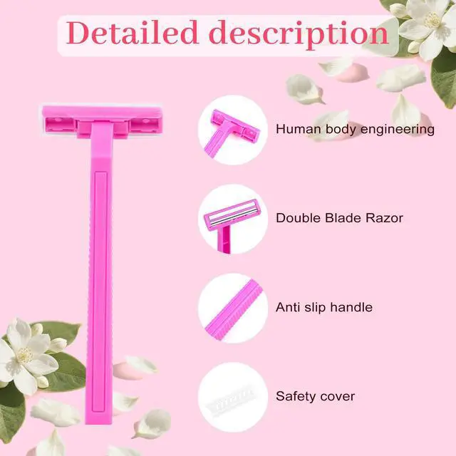 Alt view image 3 of 7 - Womens Shaving Cream Bulk Travel and Women's Disposable Razors Individually Wrapped,0.53oz Shave Gel for Women, Care Dry Skin Womens Shave Gel Disposable Razors Women for Travel Guests Homeless10Set