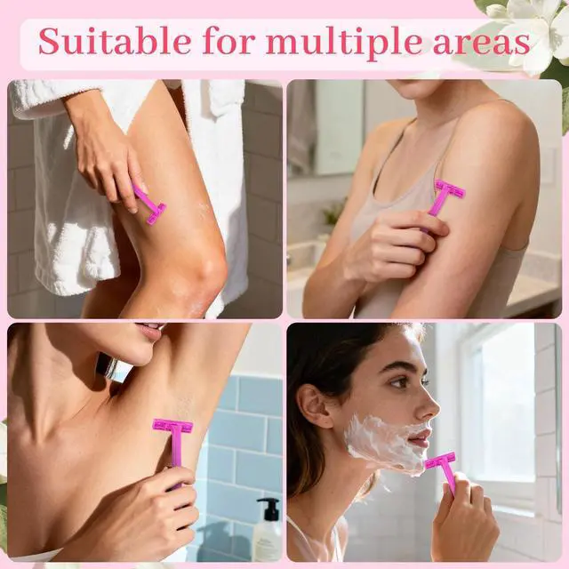 Alt view image 6 of 7 - Womens Shaving Cream Bulk Travel and Women's Disposable Razors Individually Wrapped,0.53oz Shave Gel for Women, Care Dry Skin Womens Shave Gel Disposable Razors Women for Travel Guests Homeless10Set