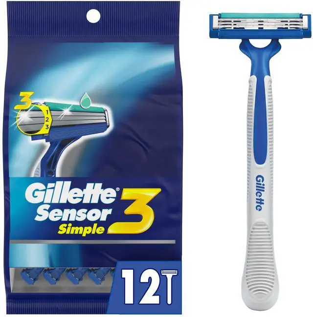 Main image of Sensor3 Simple Mens Disposable Razors, 12 Count