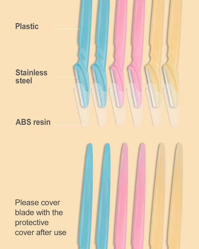 Alt view image 3 of 5 - Dermaplane Razor, 60 Pcs Face Razors for Women and Men, Multipurpose Eyebrow Razor, Dermaplaning Tool for Face by MoHern, Multi-Color (60 Pcs)