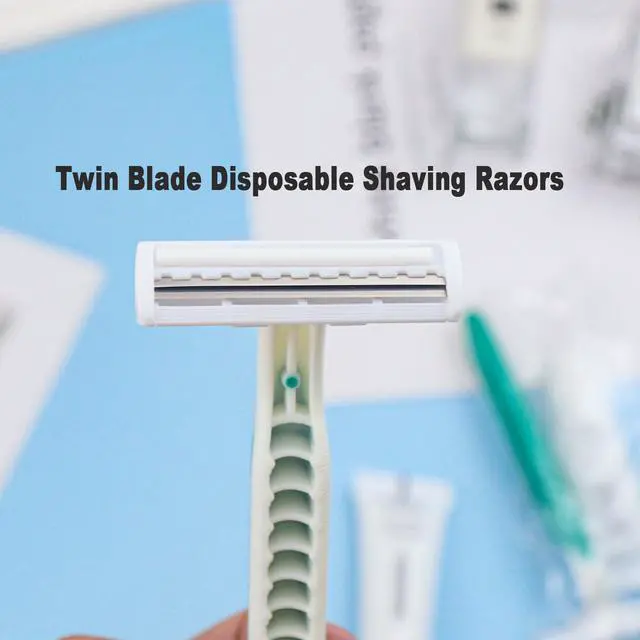 Alt view image 5 of 7 - Disposable Razors in Bulk Pack of 30,Green Disposable Shaving Razors Individual Wrapped Twin Blade Bulk Disposable Razors with Clear Cap and 10g Shaving Cream for Homeless,Hotel,Travel,Charity,Shelter