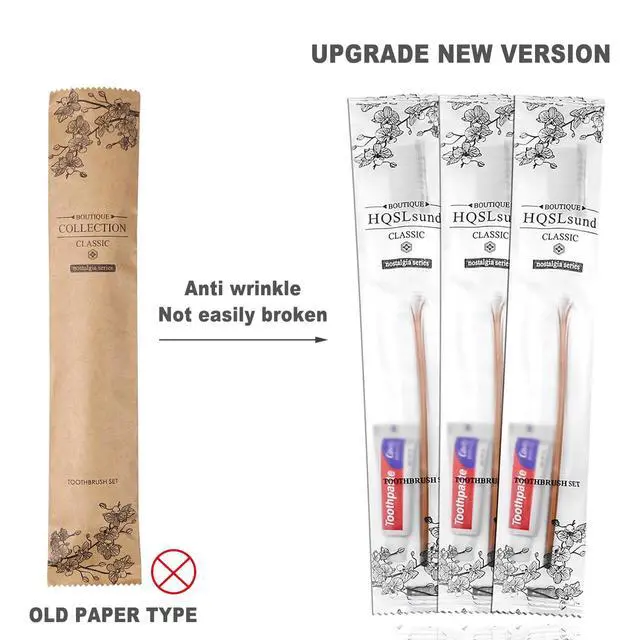 Alt view image 2 of 7 - 20 pcs Disposable Toothbrush with Toothpaste Bulk Individually Wrapped, Travel Toothbrush Kit, Hotel Toothbrushes Bulk for Airbnb,Shelter/Wedding/Nursing Home/Charity/Homeless, Gold