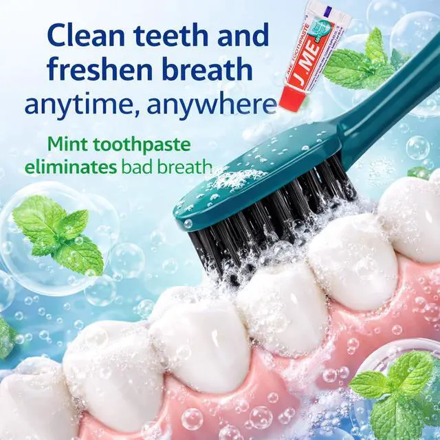 Alt view image 2 of 4 - 40 Pack Disposable Toothbrushes with Toothpaste, Individually Wrapped Disposable Travel Toothbrushes, Soft Bristle Portable Oral Care Kits for Travel, Hotel, Camping, Guest, Home Use
