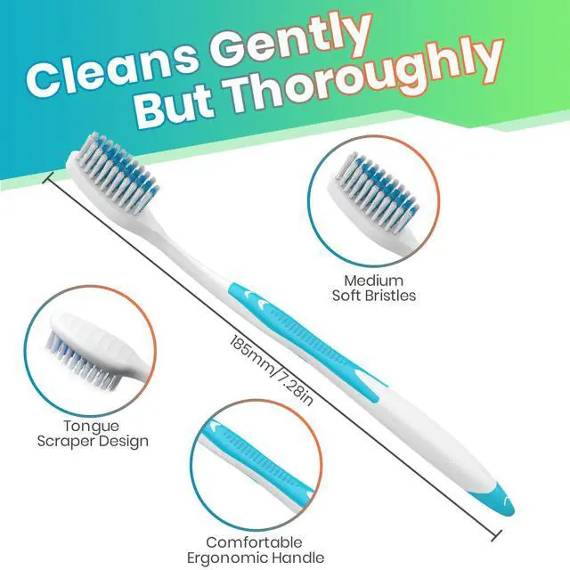 Alt view image 4 of 6 - Bulk Toothbrushes 35 Pack, Individually Wrapped Toothbrushes Pack for Adults & Kids, Disposable Toothbrush Medium Soft for Travel, Donations, Hotels