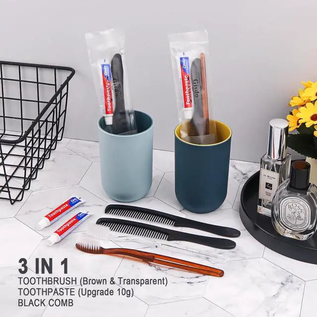 Alt view image 3 of 7 - 30 pcs Disposable Toothbrushes with Toothpaste and Comb Individually Wrapped,10g Travel Toothpaste,7inch Black Hair Comb, Toothbrush for Hotel,AirBnb,Shelter,Homeless