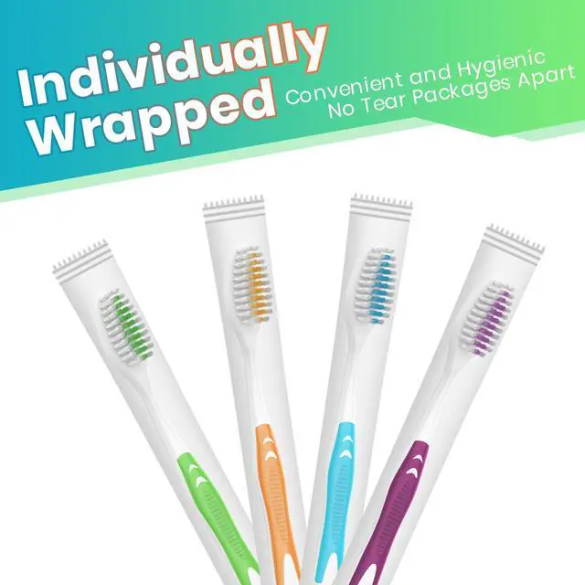 Alt view image 3 of 6 - Bulk Toothbrushes 35 Pack, Individually Wrapped Toothbrushes Pack for Adults & Kids, Disposable Toothbrush Medium Soft for Travel, Donations, Hotels