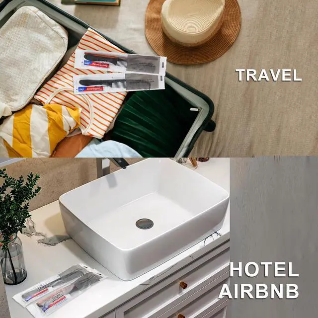 Alt view image 7 of 7 - 30 pcs Disposable Toothbrushes with Toothpaste and Comb Individually Wrapped,10g Travel Toothpaste,7inch Black Hair Comb, Toothbrush for Hotel,AirBnb,Shelter,Homeless