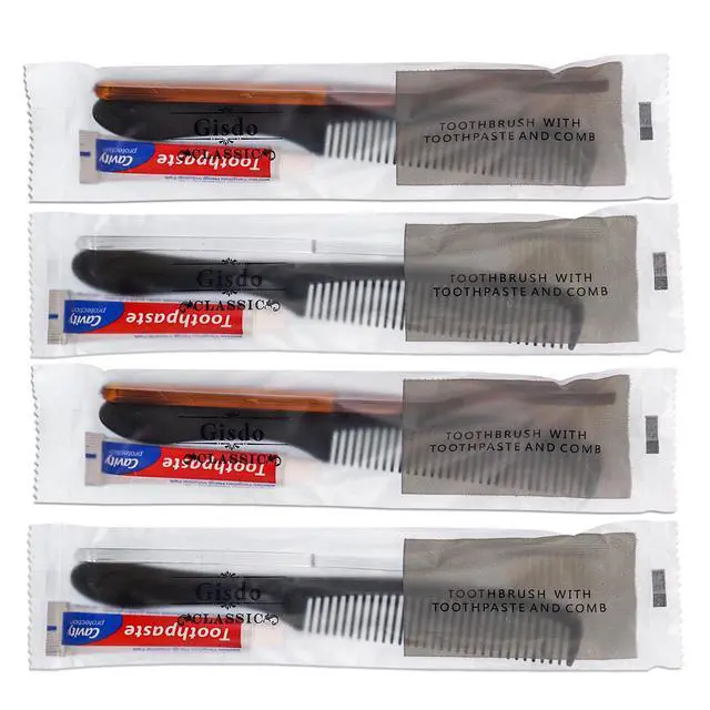 Alt view image 5 of 7 - 30 pcs Disposable Toothbrushes with Toothpaste and Comb Individually Wrapped,10g Travel Toothpaste,7inch Black Hair Comb, Toothbrush for Hotel,AirBnb,Shelter,Homeless