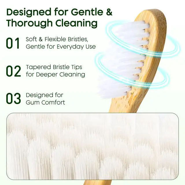 Alt view image 3 of 7 - 10 Pack Bamboo Toothbrushes Kit, Disposable Travel Toothbrushes with Toothpaste (6g), Individually Wrapped Guest Dental Kit for Hotel Amenities, Airbnb Hosts, Travel & Camping