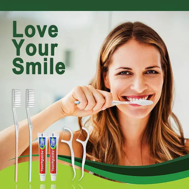 Alt view image 3 of 7 - 30pcs Disposable Toothbrushes with Toothpaste Floss Individually Wrapped, 2 Color Disposable Toothbrush, 10g Toothpaste, Floss Pick, Bulk Toothbrush Kit for Homeless,Airbnb,Hotel