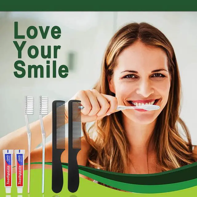 Alt view image 3 of 7 - 30pcs Disposable Toothbrushes with Toothpaste and Comb Individually Wrapped,10g Toothpaste,7inch Black Comb, Toothbrush for Homeless, Hotel,AirBnb