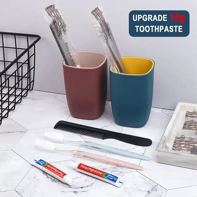 Alt view image 4 of 7 - 30pcs Disposable Toothbrushes with Toothpaste and Comb Individually Wrapped,10g Toothpaste,7inch Black Comb, Toothbrush for Homeless, Hotel,AirBnb