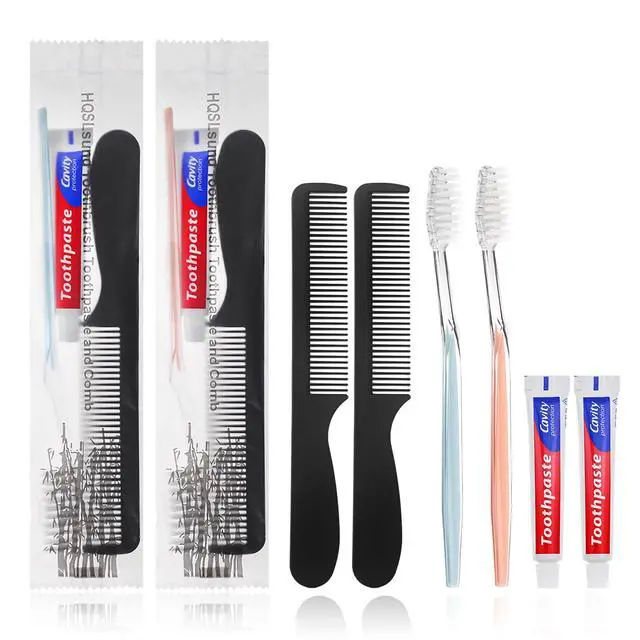 Alt view image 5 of 7 - 30pcs Disposable Toothbrushes with Toothpaste and Comb Individually Wrapped,10g Toothpaste,7inch Black Comb, Toothbrush for Homeless, Hotel,AirBnb